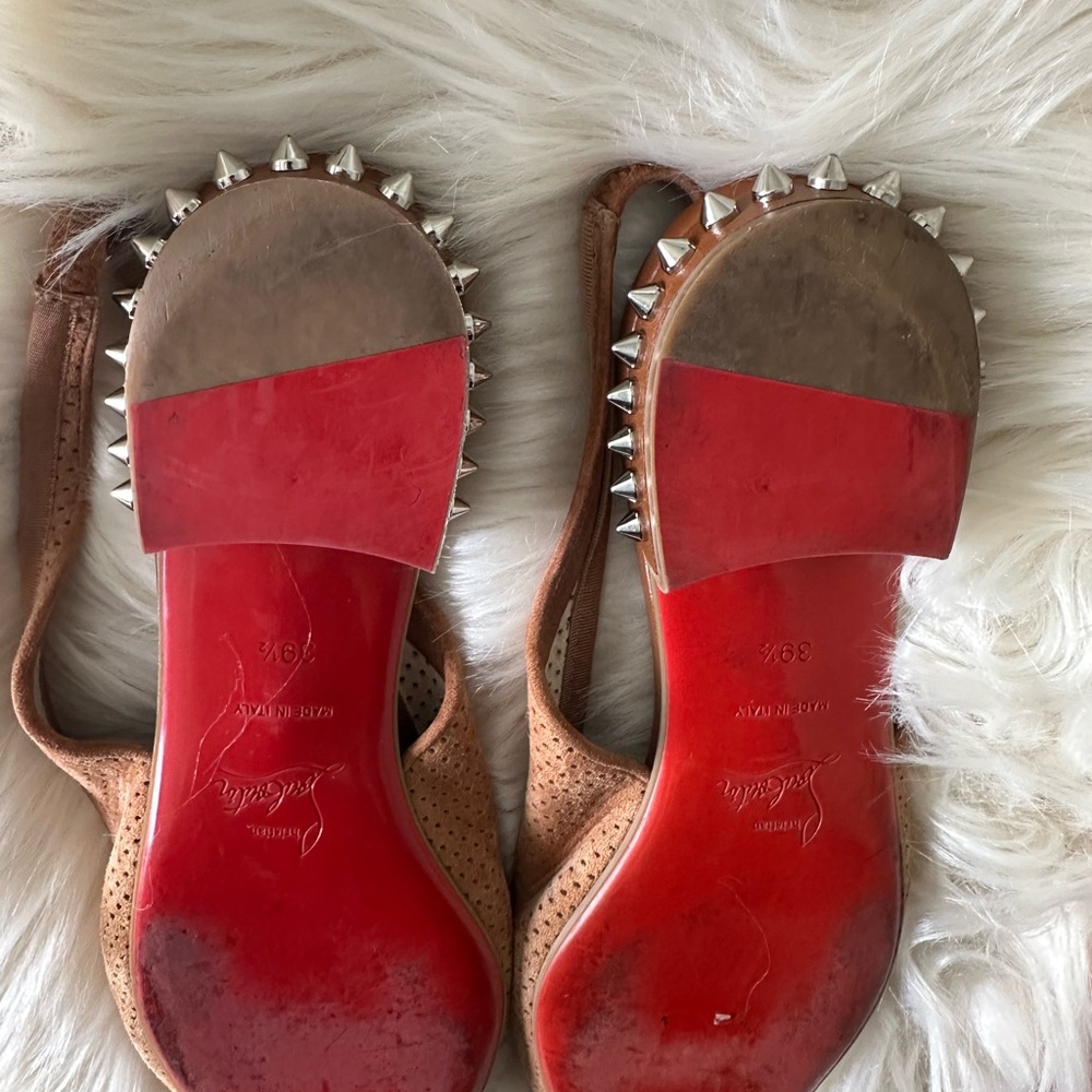 Christian Louboutin Brown Perforated Heels - Picture 8 of 8